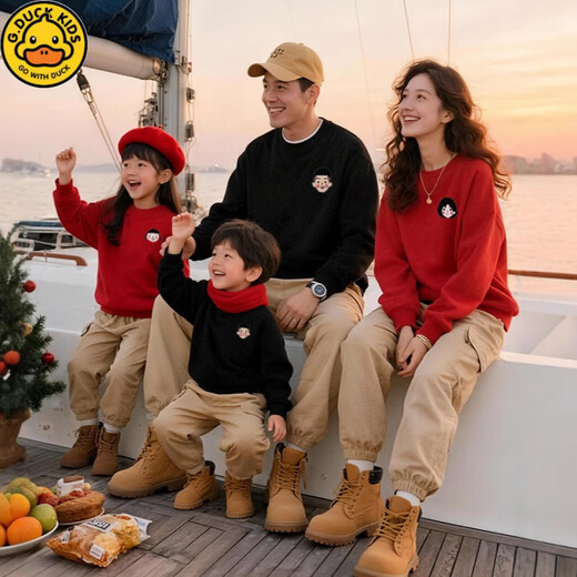 G.duck's unique parent-child clothing hits the streets. A family of three and four plus velvet sweatshirts for the whole family. Mother and daughter autumn and winter clothing. Hot sale velvet gray and purple combination 165 Mom S