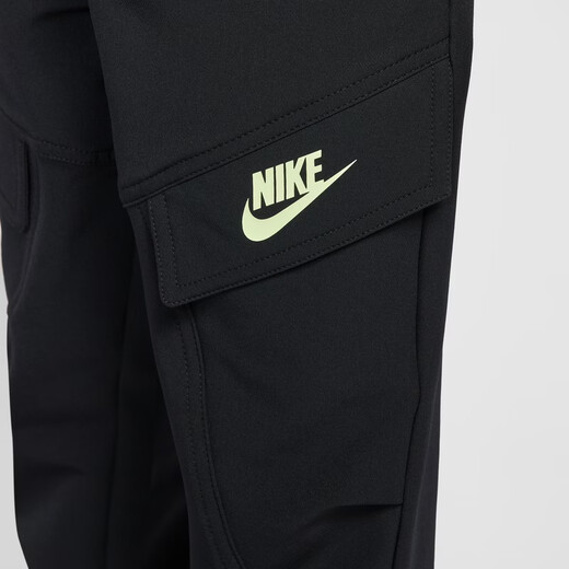 Nike toddler thin velvet lining overalls trousers spring new boys functional style woven comfortable NIKE IU5327 010 black 110 XS