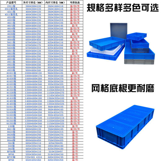 Fantasy box rectangular material box industrial transfer box breeding box storage and organization turnover box S4311 box outer dimensions length 40 width 30 height 12 cm thickened (blue)