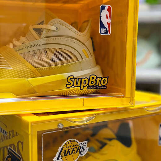 Yusenyi NBA shoe box Lakers peripheral sneaker storage box trendy shoe wall home shoe cabinet Lakers NA co-branded professional style x2 pack 33.7x26.5x20.6cm