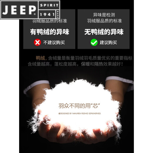 JEEP SPIRIT Down Jacket Men's Autumn and Winter 2025 New Winter Hooded Thickened Short Handsome Winter Duck Down Jacket Black Duck Down 2XL