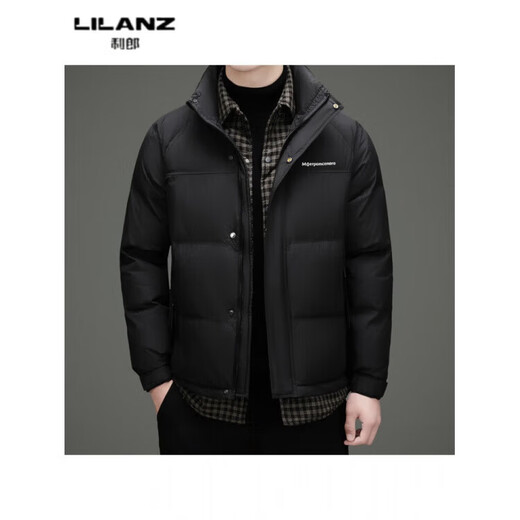 LILANZ winter new duck down down jacket men's fashion trend stand collar down jacket new trendy fake two-piece down black XL
