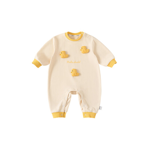 INSBOBO baby clothes 2026 spring new style jumpsuit for baby girl, spring and autumn crawl suit for baby boy, spring suit, yellow 66cm