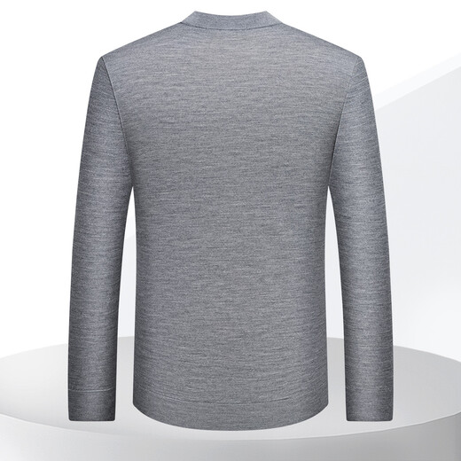Bosssunwen machine washable spring recommended business casual soft skin-friendly exquisite high frequency men's wool sweater light gray L