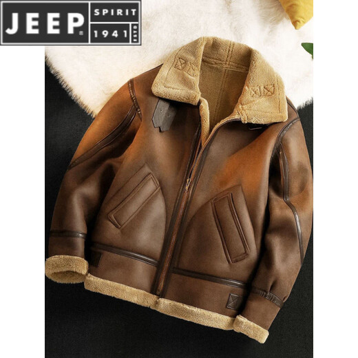 JEEP SPIRIT piel todo en uno chaqueta de cuero engrosada de terciopelo de invierno para hombre chaqueta corta de motocicleta chaqueta de algodón para hombre negro de alta calidad L
