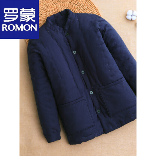 Luo Meng cotton handmade men's cotton-padded jacket in winter, thickened and warm inner cotton-padded jacket for dad, middle-aged and elderly adults, navy blue L recommended 90-105 Jin Jin equals 0.5 kg