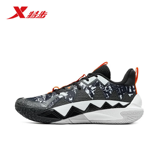 Xtep Basketball Shoes Counterattack 5th Generation Men's 2026 New Shock Absorbing Anti-Slip Professional Practical Sneakers 974119120002 Black/Classic White 40
