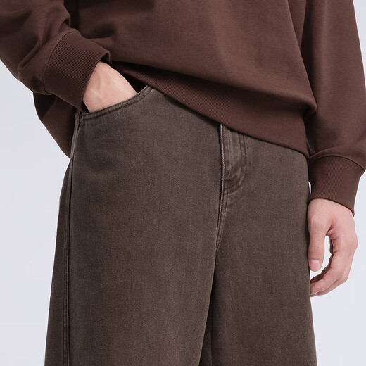 GXG Ropa de hombre Centro comercial Vaqueros rectos sueltos 2026 Primavera Nueva llegada G26X051001 Caqui M