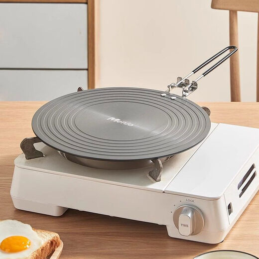 Liying kitchen heat conductor plate gas stove household defrost heating heat insulation plate fire insulation pad heat conduction plate anti-burn black 24cm+28cm with handle 15 seconds quick heating and even heating