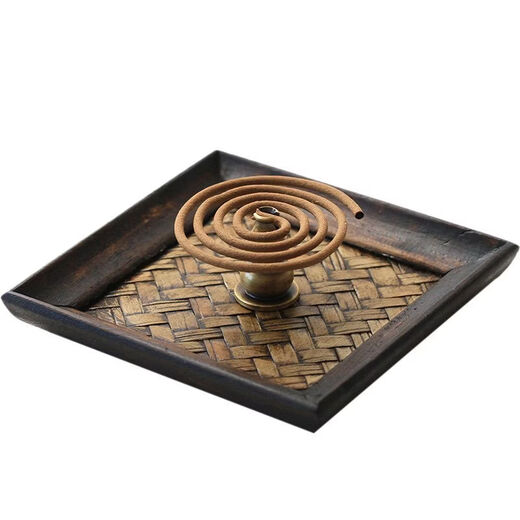 Shantou Lincun retro Japanese-style rattan socket holder sunken sandalwood furnace cord seat plate home creative rattan plate