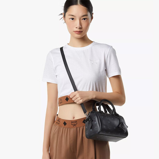 MCM ELLA small Boston bag hand-held crossbody bag women's bag black gift