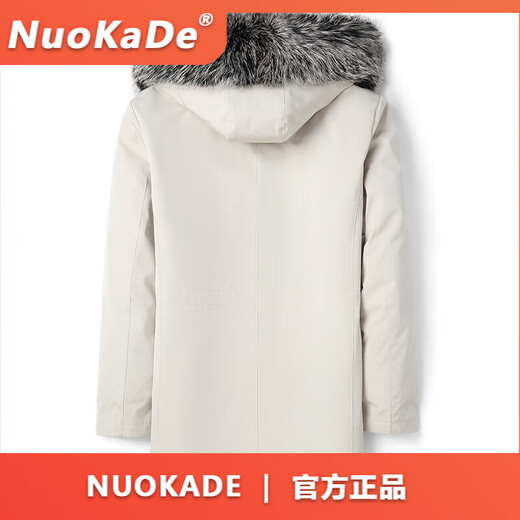 FDRENU冬季派克服男皮草大衣冬季可脱卸水貂内胆皮毛一体整貂工装外 白色(兔毛皮内胆_袖子加兔毛) 2XL