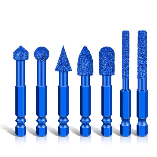 Diamond grinding head seven-piece set, carbide rotary file, stainless steel ceramic special and efficient deburring, polishing, trimming and engraving multi-function tool