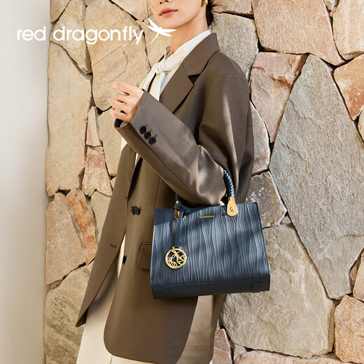 Red Dragonfly (RED DRAGONFLY) women's bag light luxury first-layer cowhide shoulder handbag as a Valentine's Day, New Year's and birthday gift for mom