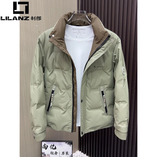 LILANZ мужской пуховик с воротником-стойкой, зима 2025, новинка, утолщенный, легкий, роскошный, элитный, повседневная куртка на белом утином пуху, свитер на пуху, 3313, бежевый, L