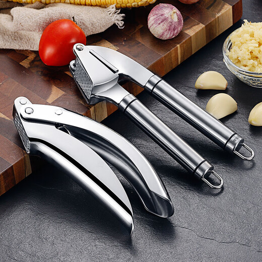 Guangyi German 304 stainless steel garlic peeler garlic press garlic pounder garlic press garlic machine garlic stirrer straight handle
