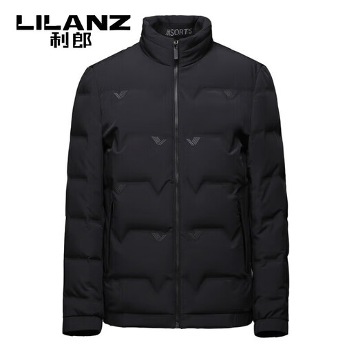 利郎（LILANZ）冬季高端白鹅绒男士立领加厚保暖羽绒服中年短款男装轻薄外套 灰色 M 170