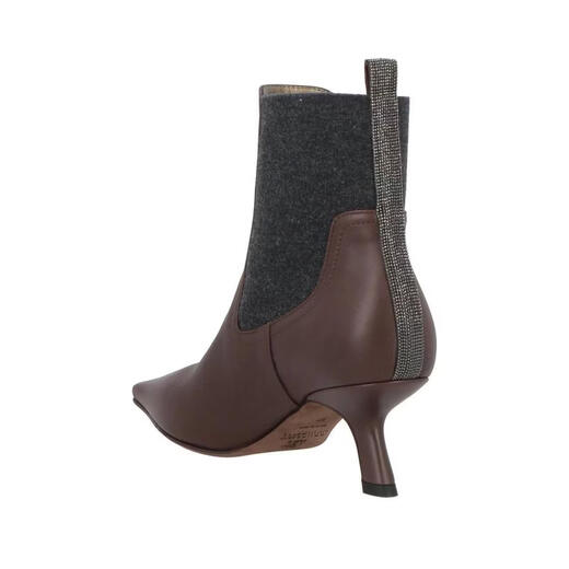 Brunello Cucinelli Light Luxury Women's Ankle Boots Dark brown 20 | 39 EU