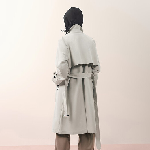 Sketch Men's 2026 Spring New Arrival Windbreaker H-Shaped Hooded Oversize Long 9Q1920680 126 Gray White XL