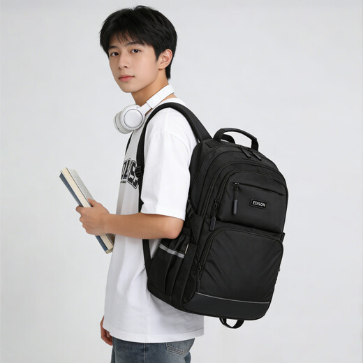 Edison Edison high school student schoolbag spine protection and burden reduction reflective large-capacity water-repellent backpack travel backpack M6-1