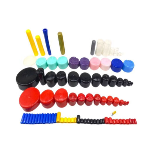 Rubber protective sleeve cylindrical bolt thread cap PVC cylinder dust cap color rubber sleeve black inner diameter 1.5 (1000 pieces)