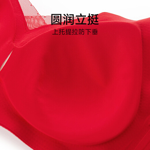 Sweet lady New Year's gift Zodiac year Wedding underwear push-up seamless soft steel ring red underwear bra 3042204 red L Recommended 105-120 Jin Jin equals 0.5 kg