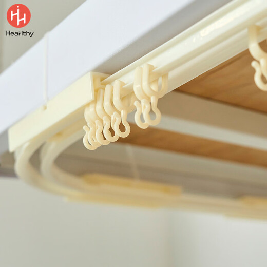 Pupan Hearlthy special slide rail for lower bunk bed curtain student dormitory dormitory block curtain track double rail pulley U-shaped 1.2 high light gray curtain 2 pieces of French style yarn 2 pieces 4 meters long double rail special slide rail for the lower bunk