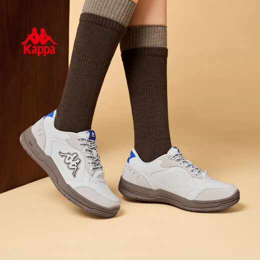 Kappa Kappa Women's Shoes Sports Shoes 2026 Spring New Soft Sole Light Casual Shoes Outdoor Versatile Wear-Resistant Running Shoes Classic White/Brown Gray 37