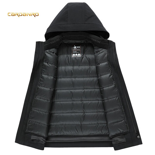 CARDANRO Luxury high-end brand high-end goose down jacket men's winter style middle-aged down jacket thickened and warm three-in-one removable inner navy goose down M 170 (120 Jin Jin is equal to 0.5 kg for inner wear)