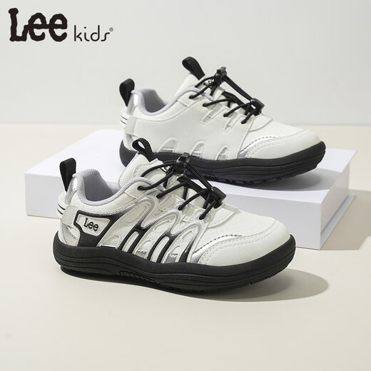 LEE KIDS children's sports shoes men's and women's running shoes 26 spring new running shoes non-slip wear-resistant running shoes casual shoes black and white 26 inner length 17.0cm suitable for feet length 16.0-16.5cm