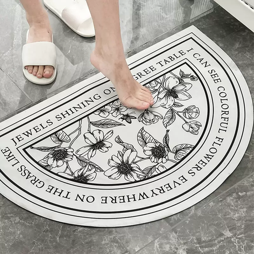 Yusenyi bathroom absorbent floor mat door carpet dry floor mat quick non-slip bathroom toilet entrance door mat bathroom household (2 large sizes) midsummer flowers thickened without odor 49cmx79cm