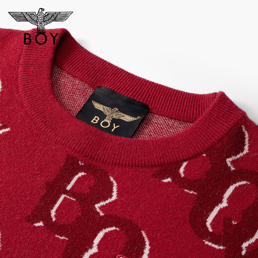 BOY LONDON New Year Pomegranate Red Contrast Letters Pullover 2026 Spring New Sweater N60000 Red L