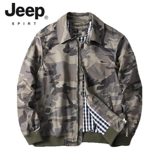 JEEP SPIRIT American Business Casual Men's Jacket Lapel Versatile Handsome Outerwear Spring and Autumn Windbreaker Workwear Jacket Men Black M