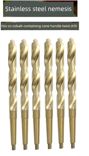 S Cobalt-containing drill bit Stainless steel special taper shank twist drill bit H High-speed steel M35 Morse drill bit 13-35.5mm Cobalt-containing cone drill 53MM