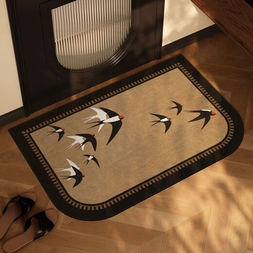 Fantasy style floor mat, absorbent carpet foot pad, toilet and bathroom doorway, Muirong Feiyan, semicircle, 60 90cm, premium quality, wear-resistant and scratch-resistant