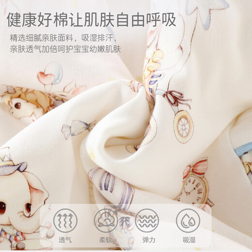 JOYNCLEON baby jumpsuit, newborn quilted and thickened harem, small month old baby clothes, infant and toddler outing clothing, Orange Rhyme Time 59cm, 1-3 months, recommended weight 3.5-6.9kg