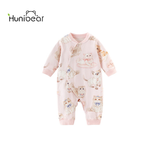 Happy Bear baby onesie for female baby spring and autumn pure cotton romper newborn full-month clothing antibacterial and anti-mite clothing