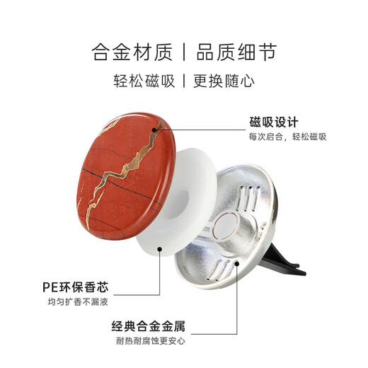 Jupiter & Venus Car Fragrance Air Diffuser Solid Car Fragrance Long-lasting Fragrance New Car Gift for Friends Birthday Souvenir Pink Quartz (Ebony Rose) 20g