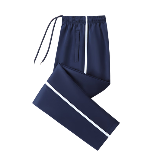 School uniform pants in winter with velvet and thickened navy blue one stripe and two stripes navy blue junior high school students and primary school students navy one stripe-velvet style 175 (2XL) recommended height 170-175