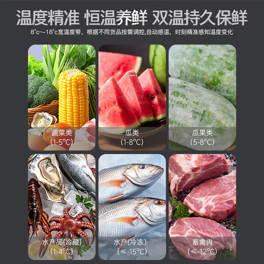 Royalstar four-door refrigerator commercial refrigeration and freezing dual-temperature freezer six-door large-capacity refrigerator catering kitchen restaurant vertical stainless steel fresh-keeping four-door air-cooled frost-free refrigerator economical model | four-door dual temperature 650L upper freezer and lower storage -15 C