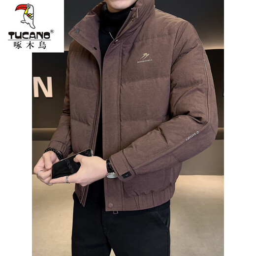 Woodpecker (TUCANO) down jacket men's thickened jacket 2025 new winter trendy brand style fashionable stand-up collar warm winter jacket black M
