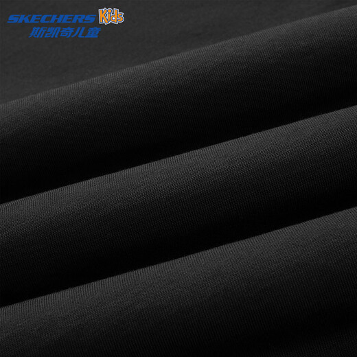 Skechers Doraemon limited design T-shirt children's spring new long-sleeved tops for boys and girls L126K044 carbon black /0018 140