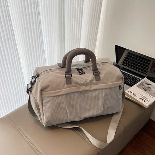 Nanmu Xiong Travel Bag Women's Sports Fitness Bag Large Capacity Portable Fashionable Dry and Wet Separation Short-distance Travel Storage Luggage Bag Men Gray