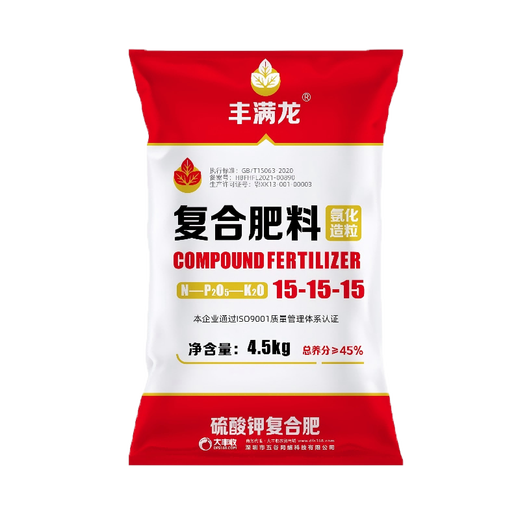 Manmanlong high-concentration potassium sulfate 15-15-15 balanced compound fertilizer fertilizer chemical fertilizer for vegetables and fruit trees general 4.5kg*1 bag (9Jin Jin equals 0.5kg)