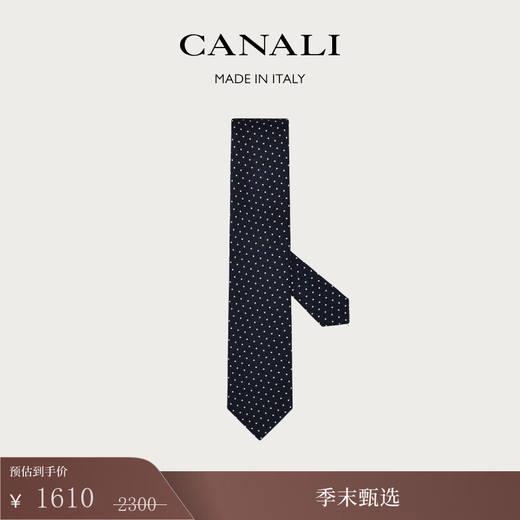 CANALI Connery cadeau du nouvel an cravate homme en soie de mûrier bleu jacquard à micro pois bleu