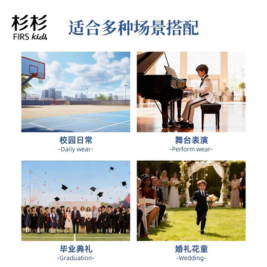 Shanshan Boys Leather Shoes Soft Sole Children's Black British Style Performance Suit Boys Performance Shoes Black 35