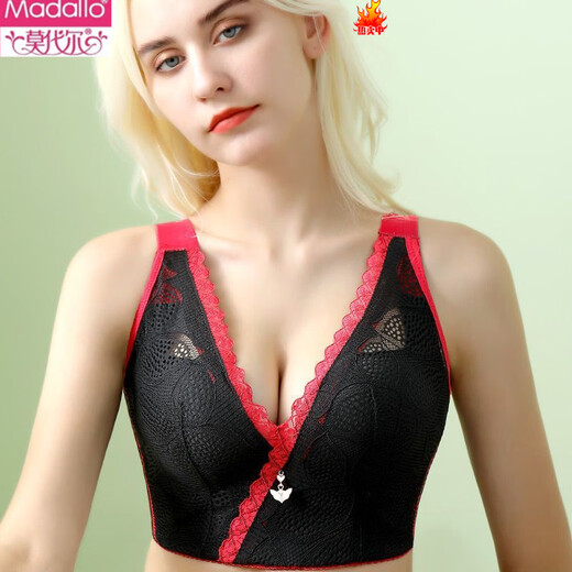 Modal Wireless Bra Women's Side Breast Gathering Bra Anti-sagging Adjustable Bra Top-up Shockproof Sexy Bra Silver Gray 80E 36 Thin Cup (Large Cup)