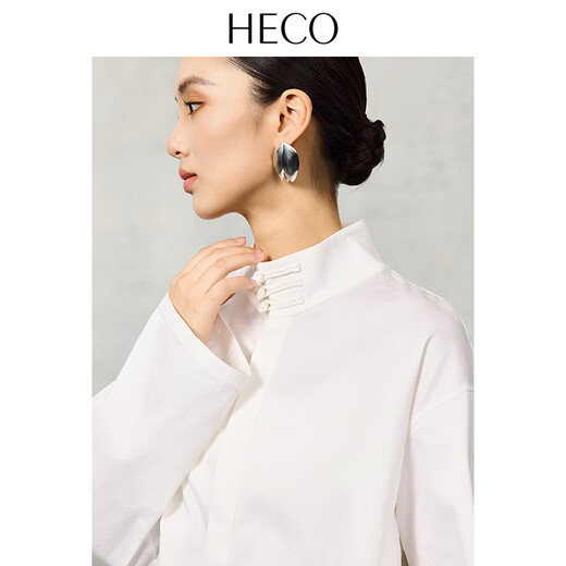 HECO Suyin New Chinese Style National Style Stand Collar Long Sleeve Shirt Women 2025 New Light Luxury Shirt Black S