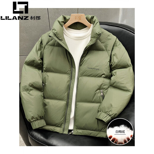 利郎（LILANZ）高档休闲羽绒服男士冬季2025轻薄款立领外套宽松帅气防寒面包服潮 灰色 M