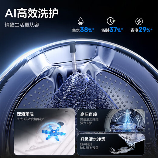 Haier Yunxi 4.0pro fully automatic drum washing and drying integrated washing machine with drying integrated 10KG home appliances national subsidy OCC XQG100-HBLEU7KJ3U1